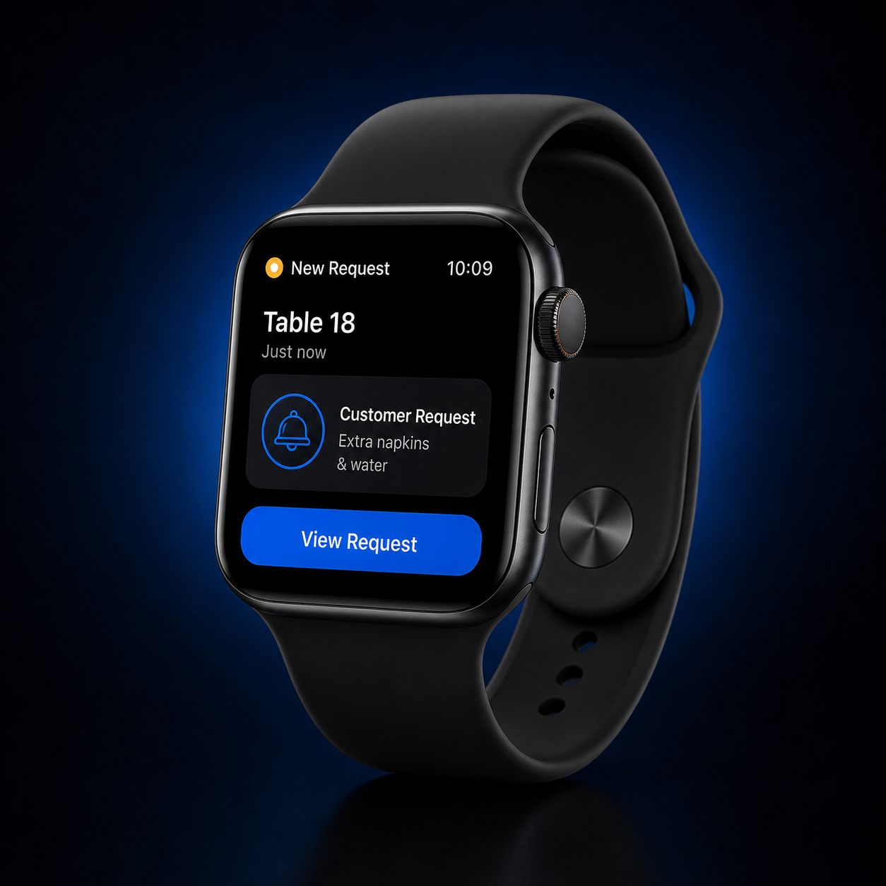 Staff responds on smartwatch
